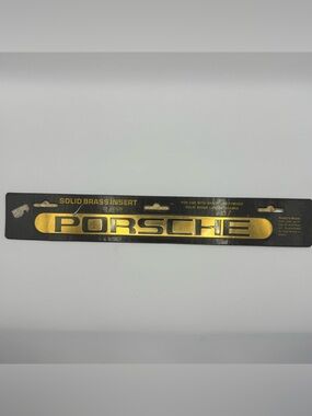 Vintage 1983 Baron Solid Brass Porsche License Plate Insert NOS Automotive